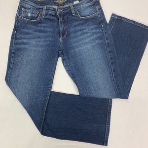 Lucky Brand Womens Jeans 10 30 Blue Easy Rider Straight Leg Med Wash Distressed